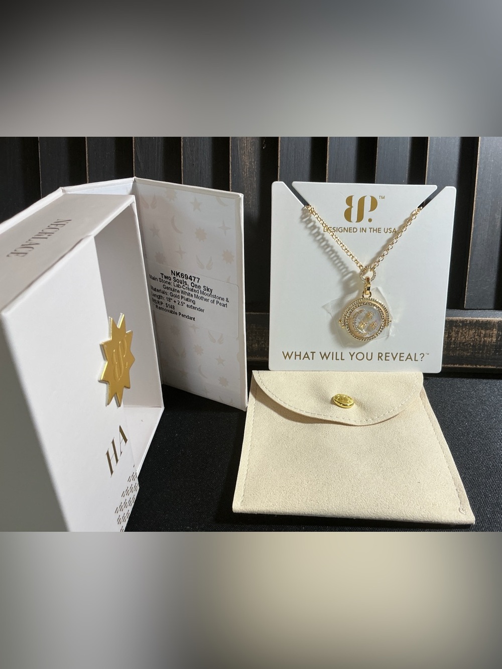 Bomb Party Halo Necklace “Two Souls, One Sky” Gold